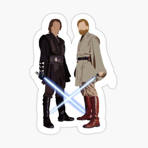 Star Wars Wall Painting, Obi Wan And Anakin, Anakin Vs Obi Wan, Procreate Stickers, Marvel Stickers, Star Wars Stickers, God Sticker, Arte Indie, Png Aesthetic