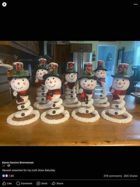 Dollar Tree crafts & DIY With Instructions | Karen Gowins Brenneman | Facebook Dollar Tree Yarn, Dollar Tree Crafts Diy, Snowman Craft, Snowman Crafts, Cute Snowman, Dollar Tree Crafts, Tree Crafts, Christmas Crafts Diy, Dollar Tree