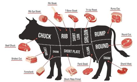 Beef Cuts Diagram, Roadhouse Recipes, Beef Shoulder Roast, Texas Roadhouse Recipes, Beef Cuts Chart, Ground Beef Lunch, Sweet Potato Ground Beef, Black Bean Ground Beef, Potato Ground Beef