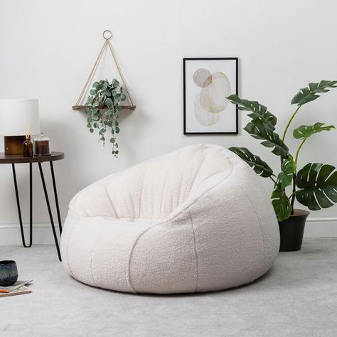 Fluffy Bean Bag Chair, Bean Bag Living Room, Chambre Inspo, Room Makeover Bedroom, Bag Chair, Bedroom Chair, Room Ideas Bedroom, My New Room, New Room