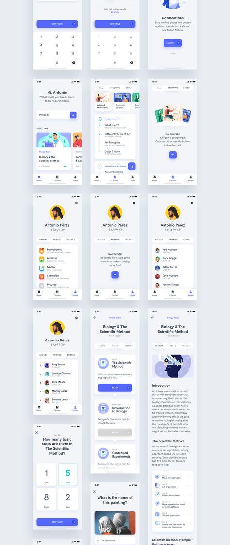 Estudio - Educational Mobile App UI Kit on Behance