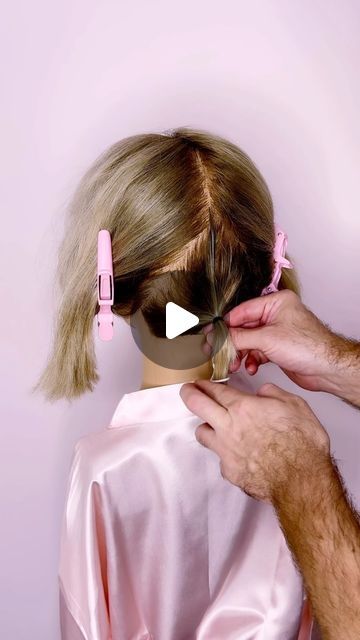 Joseph I'Anson on Instagram: "Are you looking for an up style to create on short Bob length hair? Then why not give this one a try?   L’IMAGE Mannequin - “DENISE” from @equip_the_creative use code Joseph10 at the checkout to get 10% off your order.   Styled using @colorwowhair   #hairvideos #hairvideo #hairup #updo #hairupdo #hairupdos #hairtutorial #hairtutorials #updotutorial #bridalhair #weddinghair #bridestyles #bridehair #hairdo #weddinghair #hairreels #reel #réel #reelit #hairart #hairartist #artist #hairideas #hairgoals #updostyles #shorthairupdo #shorthairstyles #shortupdo  @markleesonsalons @nextlevelhairstylists @hairbrained_official @limage_gmbh @hairtutorial4you @hairstyles_ideas__ @i.love.hairstyles @esteticamagazine @beyondtheponytail @ghdhairpro @ghdhair" Bob Hairstyles For Event, Short Hair Styles For A Wedding Guest, How To Put Up Shoulder Length Hair, Diy Short Hair Updo, Up Do Short Hair Wedding, Slicked Updo, Short Bob Updo Simple, Updo On Wig, Short Hair Event Styles