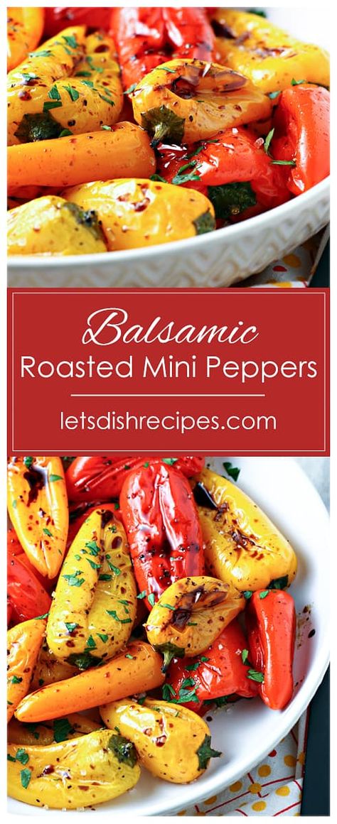 Side Dish With Peppers, Red Yellow Pepper Recipe, Baby Peppers Recipes, Oven Roasted Peppers And Onions, Marinated Bell Peppers Recipe, Roasted Mini Bell Peppers Oven, Yellow Pepper Recipes, Marinated Roasted Red Peppers, Roasted Mini Peppers