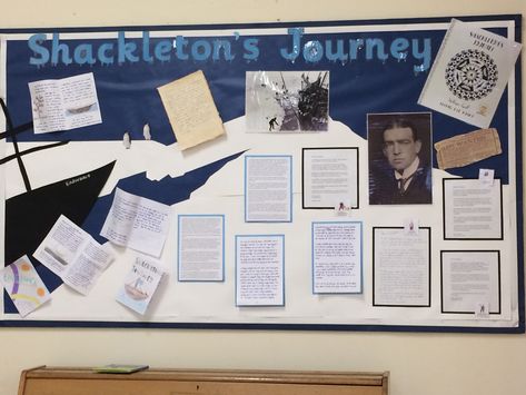 KS2 Year 5 Shackleton’s Journey Display Year 6 Classroom, Frozen Kingdom, Explorer Theme, Frozen Planet, Classroom Designs, Classroom Entrance, Ernest Shackleton, Working Wall, Class Displays