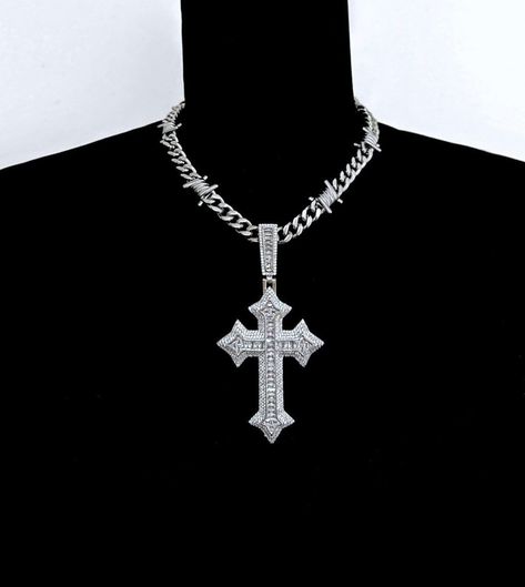 Wire chain with iced out cubic cross statement necklace. . . . #hiphopjewelry #round #icedoutjewelry #cubanlink #icedoutchain #jewelry #bustdown #diamondwatch #icedoutwatch #hiphop #cubanchain #diamonds #customjewelry #gold #diamondgrillz #miamicubanlink #icebox #tennischain #vvsdiamonds #drip #luxury #bussdown #diamondpendant #goldchains #urbanjewelry #diamondchain #rolex #diamond #icedoutgrillz #goldchain Iced Out Grillz, Diamond Grillz, Rolex Diamond, Urban Jewelry, Fashion Eye Glasses, Versace Belt, Diamond Chain, Hip Hop Jewelry, Pandora Bracelets