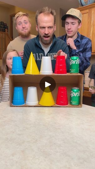 Match all 5 Cups - Family Game 😄 | Match all 5 Cups - Family Game 😄 Family and kids play diy matching game with cups. Funny at-home game show party game that everyone will love. | By Benson Bros | Facebook Cookie On Face Game, Musical Cups Game, Diy Game Show Games, Family Game Ideas At Home, Easy Family Games Ideas, Games To Play With Seniors, Cup Games For Kids, Game Show Party, Matching Games For Kids