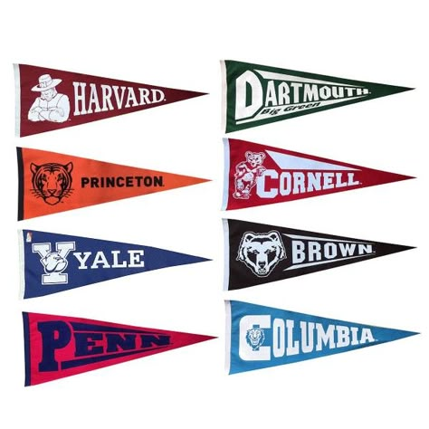 Ivy League Party Theme, Team Pennants, July Vibes, College Pennants, Jeff Staple, Dream University, Patriotic Banner, College Flags, The Ivy League