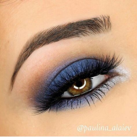 . Navy Eyeshadow, Sunday Blues, Blue Eyeshadow Looks, Eyeshadow For Blue Eyes, Beauty Make-up, Makijaż Smokey Eye, Blue Eyeshadow, Blue Makeup, Beauty Eyes