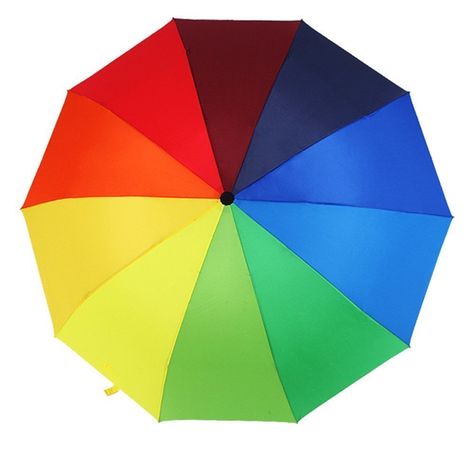 Katomi Colorful rainbow umbrella folding umbrellas: Amazon.co.uk: Luggage Rainbow Canopy, Rainbow Umbrella, Oyster Card, Rainbow Quote, Golf Umbrella, Double Rainbow, Gatwick, Folding Umbrella, Travel Hiking