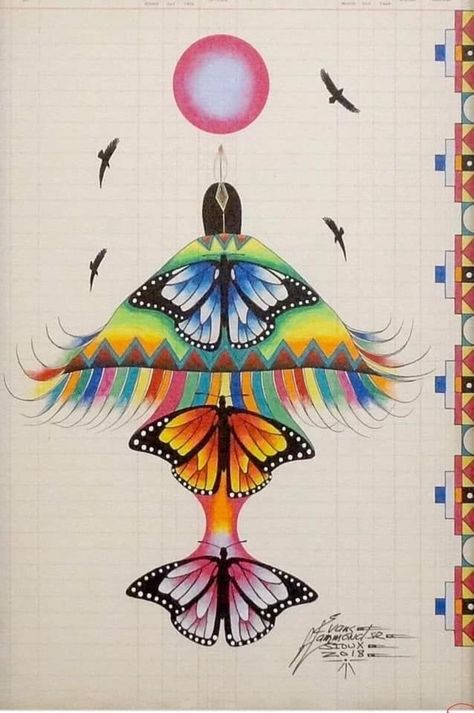 Hopi Prophecy, Art Paintings Acrylic, Ledger Art, Native American Drawing, Indigenous Studies, Native Artwork, Loom Designs, Native American Paintings, Butterfly Art Painting