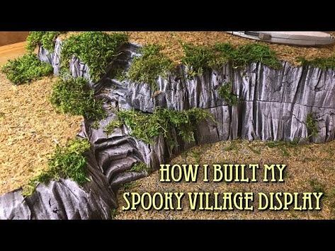 How I Created My Lemax Spooky Village Display - YouTube | Lemax spooky town halloween village, Halloween village display, Lemax spooky town display Diy Halloween Village Platform, Lemax Spooky Town Display, Lemax Spooky Town Halloween Village, Spookytown Display, Diy Halloween Village, Lemax Halloween Village, Spooky Town Village, Spooky Village, Lemax Halloween