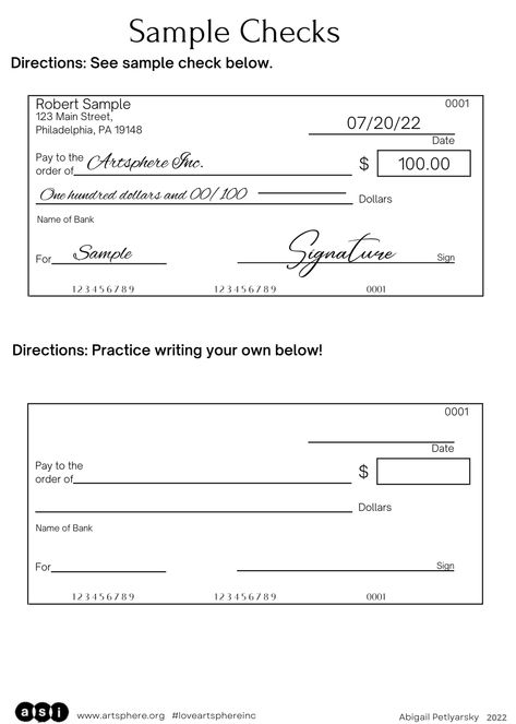 Check Writing Practice, Printable Checks Template Free, Blank Checks Printable, How To Write A Check, Blank Check Template Free Printables, Homeschool Picture Day, Check Stubs, School Project Ideas, Check Template