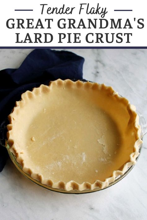 Great Grandma's Lard Pie Crust 13 Lard Pie Crust, Oil Pie Crust, Best Pie Crust Recipe, Double Pie Crust, Flaky Pie Crust Recipe, Pie Crust Recipe Easy, All Butter Pie Crust, Homemade Pie Crust Recipe, Easy Pie Crust