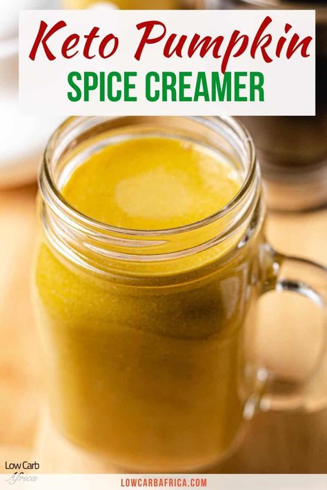 This keto pumpkin spice creamer will transform your coffee with all the amazing fall flavors. So if you're a coffee lover and you've been looking for a keto version to replace your store-bought pumpkin creamer, you've come to the right place! #lowcarb #lowcarbrecipe #ketorecipe #ketodiet #lchf #paleo #easydinner #easyketodinner | LowCarbAfrica.com Keto Pumpkin Spice Creamer, Pumpkin Spice Creamer Recipe, Pumpkin Creamer, What Is Pumpkin Spice, Pumpkin Coffee Creamer, Sugar Free Creamer, Warm Drinks Recipes, Keto Coffee Creamer, Pumpkin Spice Creamer