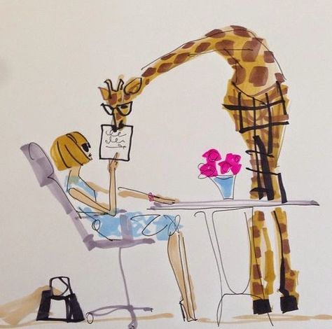 Metropolitan Musings: Artist of the Day: Donald "Drawbertson" Robertson Donald Robertson, Giraffe Art, Paper Fashion, Mixed Media Photography, Anna Wintour, Amazing Photo, Illustration Girl, Illustration Painting, Giraffes