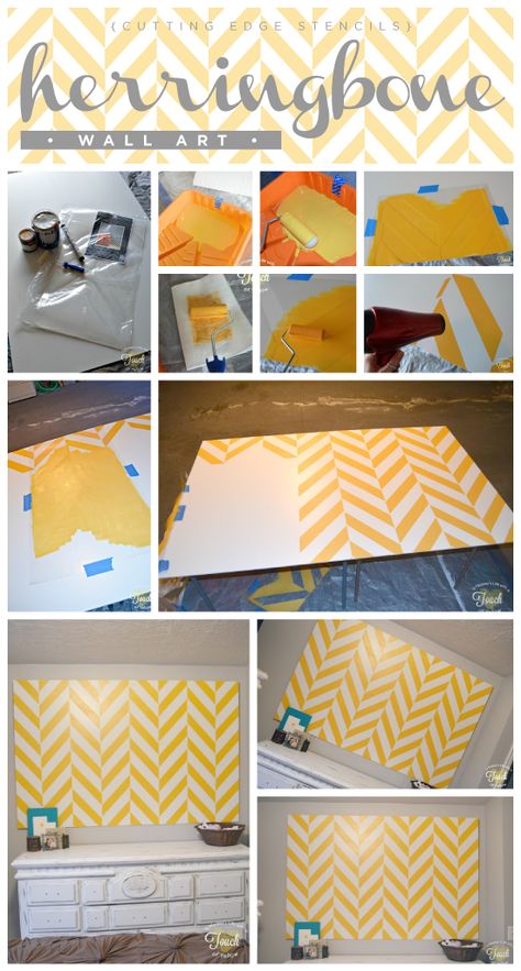 Herringbone Stencil, Painted Furniture Cabinets, Concrete Painting, Using Stencils, Diy Stencil, Geometric Stencil, Stencil Decor, Sour Grapes, Pattern Stencil