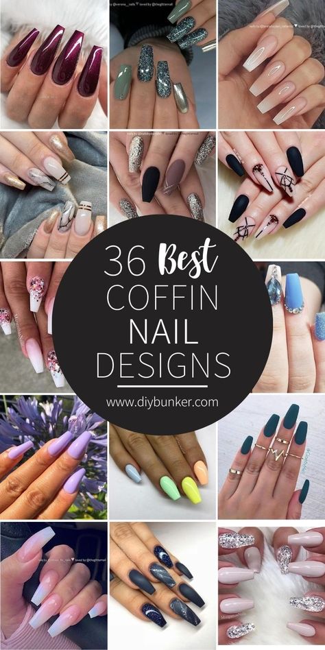 36 Best Coffin Nail Designs You Should be Rocking in 2020 Coffin Style Nails Fall, Coffin Style Nails Design, Dip Powder Nails Coffin, Nails Acrylic For Black Women, Coffin Dip Powder Nails, Coffin Nail Color Ideas, Fall Coffin Acrylic Nails, Fall Coffin Nail Ideas, Fall Coffin Nails