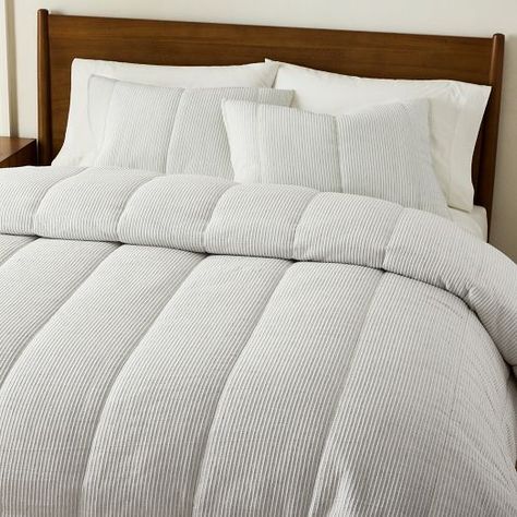 Comforters | West Elm Cal King Comforter, Twin Xl Comforter, West Elm Kids, Organic Bedding, Queen Comforter, King Comforter, Ribbed Texture, Bedding Accessories, Modern Bed