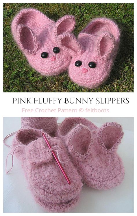 Crochet Fluffy Slippers, Crochet Bunny Slippers, Knitting Patterns Free Scarf Cowls, Fluffy Bunny Slippers, Crochet Slippers Free, Slippers Free Pattern, Baby Hats Knitting Free, Crochet Slippers Free Pattern, Crochet Women