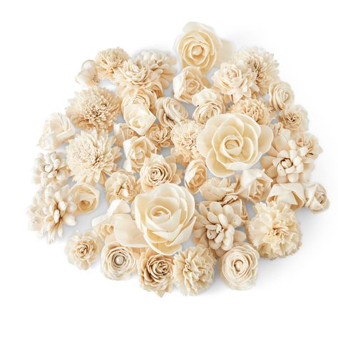 PRICES MAY VARY. An assortment of 50 cream (1.5"- 3") sola wood flowers random pick of different style flowers no two orders will be the same Sola wood flowers come in a gorgeous cream color naturally. These flowers are wonderful as is but can also take dye to make some of the most vibrant faux flowers we have ever seen! This assortment is nothing but the cream sola flowers (no skin sola flowers in this group) Please note these sola wood flowers are handmade and there can be a slight difference Diy Antler, Spice Garden, Winter Wreath Diy, Felt Wreath, Gold Spray Paint, Wood Flowers, Winter Diy, Floral Wire, Foam Crafts