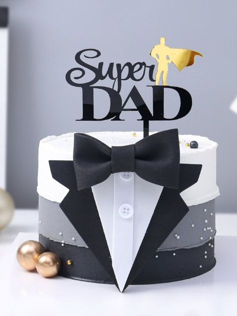 Happy Birthday Father Cake, Father Cake Ideas Dad Birthday, Cake For Father Birthday My Dad, Superdad Cake, Birthday Cake For Dad Father, Birthday Cake For Father, Bow Tie Tuxedo, Suit Bow Tie, Father's Day Cake