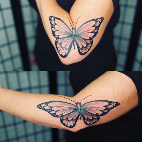 Expanding Butterfly Tattoo, Butterfly Bending Elbow Tattoo, Inner Elbow Butterfly Tattoo, Elbow Fold Tattoo, Butterfly Tattoo In Bend Of Arm, Butterfly Elbow Tattoo Open Close, Butterfly Tattoo Elbow Crease, Outer Elbow Tattoos For Women, Butterfly Elbow Tattoos For Women