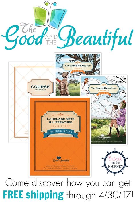 The Good and the Beautiful homeschool curriculum language arts curriculum with a focus on literature, writing, and more! Free shipping on orders of $40 through 4/30!  via @letsembark Homeschool Subjects, Literature Writing, The Good And The Beautiful, Christian Homeschool Curriculum, Homeschooling Tips, Teachers Classroom, Homeschool Social Studies, Homeschool Board, Homeschool Tips