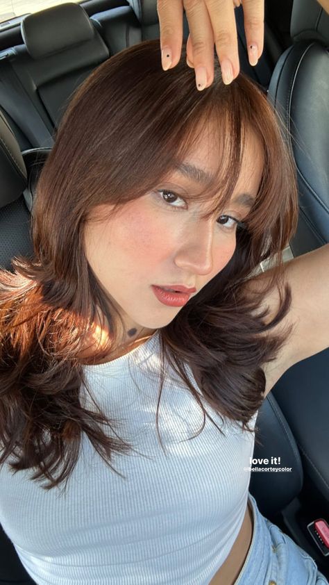 Color Hair For Morena, Color Hair For Morena Skin, Brown Hair Olive Skin, Morena Hair Color Ideas, Hair Color For Morena Skin, Hair Color For Morena, Filipino Hair, Chestnut Brown Hair, Hair Color Asian