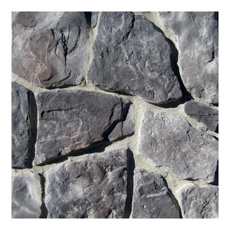 Mountain View Stone field stone midnight is a classic natural stone profile. The authentic rugged character captured in this pattern is truly remarkable. The timeless shapes and textures of field stone are reminiscent of stones found on farms across the country. Field stone is also known as random rock and is commonly combined with other patterns such as ledge stone to create an old-style rustic look. Field stone is a stone veneer product measuring 1" to 2" thick and therefore thinner than tradi Brick Veneer Siding, Stone Veneer Siding, Manufactured Stone Veneer, Stone Accent Walls, Brick Veneer, Stone Siding, Portland Cement, Manufactured Stone, Stacked Stone