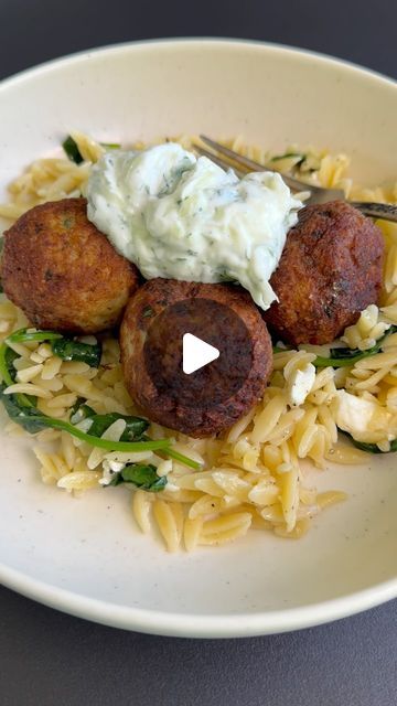 Sarah Thomas on Instagram: "Greek Chicken Meatballs with Tzatziki and Lemon Butter Orzo with Spinach and Feta… 

Layered with flavor, this dinner will blown your friends and family away. What’s great is that you can make the Tzatziki and form the meatballs ahead of time saving yourself time in the kitchen. 

Like this post and comment “Meatballs” to have links to the recipes and tools used sent to your inbox. (Instagram only)

#meatballs #dinner #dinnerideas #dinnertime #healthyfood #greek #mealprep #protein #freshfood #protein" Lemon Butter Orzo, Butter Orzo, Instagram Meals, Orzo With Spinach, Greek Chicken Meatballs, Meatballs Dinner, Greek Tzatziki, Food Reels, How To Cook Polenta