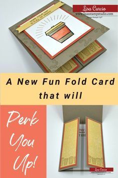 Cards For Scrapbook, Scrapbook Cards Ideas, Lisa Curcio, How To Make Cards, Fancy Fold Card Tutorials, Card Making Templates, Folding Cards, Coffee Cards, Card Folds