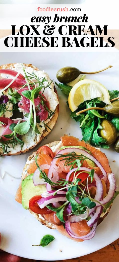 Bagels Brunch Ideas, Bagel Lox Board, Bagels With Lox, Locks And Bagels, Brunch On A Boat, Bagel With Lox And Cream Cheese, Bagels And Lox Platter, Lox Breakfast Ideas, Bagel And Cream Cheese Ideas