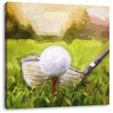 Golf Painting, Golf Art, Golf Tee, Leonid Afremov Paintings, Lake Wall Art, Golf Ball, Print On Canvas, Graphic Art Print, Painting Prints