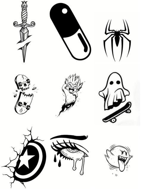 Flash Tattoo Sleeve, Easy Tattoos To Draw, Tattoo Homme, Rib Tattoos For Guys, Simple Tattoos For Guys, Cool Tattoo Drawings, Clever Tattoos, Tattoo Flash Sheet, Cool Tattoos For Guys