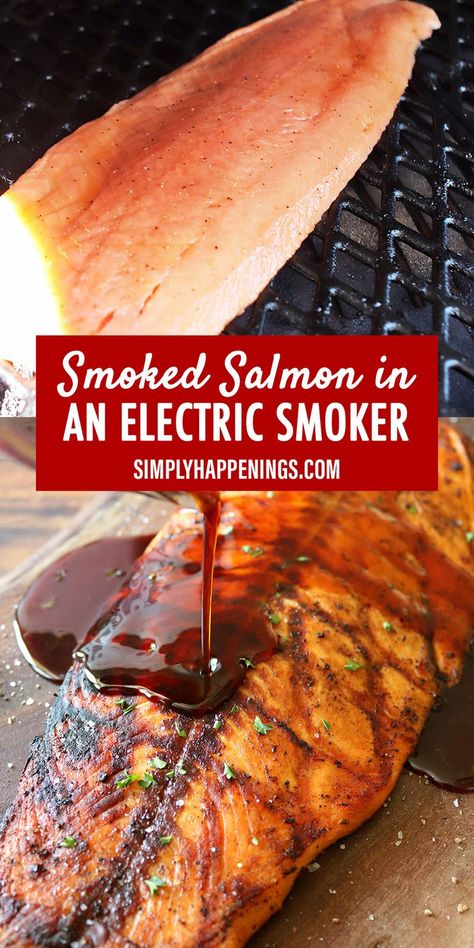 Smoked Salmon on a piece of wood with dark brown sauce poured on top Salmon Smoker, Smoked Salmon Recipe, Smoker Recipes Electric, Hot Smoked Salmon, Pellet Smoker Recipes, Sweet Soy Sauce, Sauce For Salmon, Grilled Salmon Recipes, Smoked Salmon Recipes