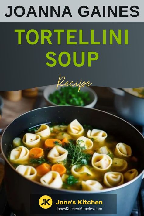 Tortellini soup in a large soup pot Magnolia Tortellini Soup, Joanna Gaines Tortellini Soup, Sweet Potato Tortellini Soup, Ham And Tortellini Soup, Healthy Tortellini Soup Recipes, Joanna Gaines Soup Recipes, Tortini Soup, Trader Joes Tortellini, Totillinie Soup Recipe