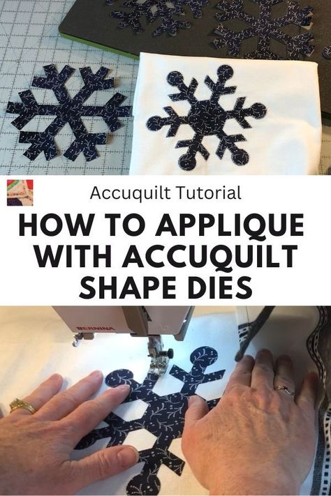 Accuquilt Projects Free Pattern, Accuquilt Projects Ideas, Accuquilt Blocks, Machine Embroidery Techniques, Machine Applique Tutorials, Applique Quilts Tutorial, Accuquilt Patterns, Quilt Stencils, Hunters Star Quilt