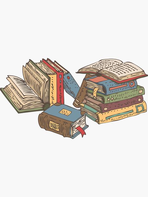 "Books" Sticker by deepfuze | Redbubble Libros Aesthetic, Books Art, Instagram Highlight Icons, Aesthetic Stickers, Vector Pattern, Book Illustration, Book Aesthetic, Print Stickers, Love Book