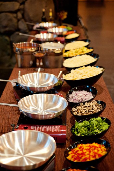 Our chefs will work their magic right in front of you with our pasta station! Catering Pasta Ideas, Pasta Station Ideas Parties, Live Pasta Station, Wedding Food Pasta Bar, Wedding Pasta Station, Pasta Party Buffet, Wedding Pasta Bar Buffet, Pasta Buffet Wedding, Pasta Wedding Buffet