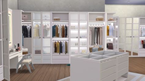 Eliza Walk In Closet - The Sims 4 Build / Buy - CurseForge Classic Traditional Bedroom, Sims 4 Furniture, Taurus Design, Living Room Sims 4, Vanity Table Vintage, Cozy Studio Apartment, Cc Packs, Furniture Cc, Ikea Wardrobe