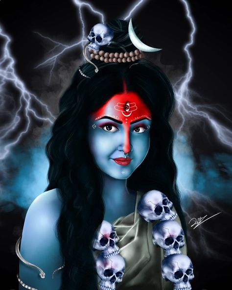 #kali #makali #lordshiva #womenpower #lord Kali Thakur, Goddess Kali Images, Bengali Art, Kali Mata, Cute Movie Scenes, Durga Painting, Butterfly Art Painting, Fire Tattoo, Lord Shiva Family