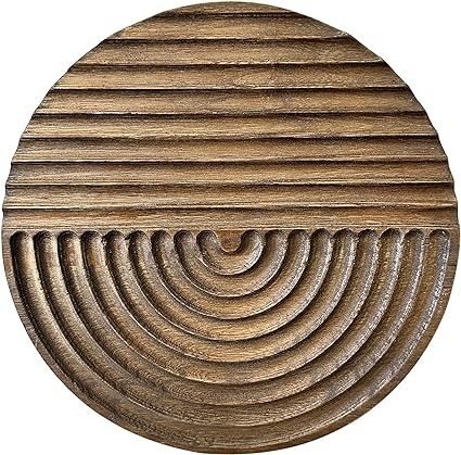 Amazon.com: Musanpou Hand-carved Wood Wall Decor featuring Artistic Round Design for Farmhouse and Country-style Interiors | Wall Art Decoration | 11.8 inches x 11.8 inches (brown) : Home & Kitchen Carved Wood Wall Decor, Country Style Interiors, Brown Wall, Wood Wall Decor, Round Design, Hand Carved Wood, Carved Wood, Interior Walls, Wall Sculptures