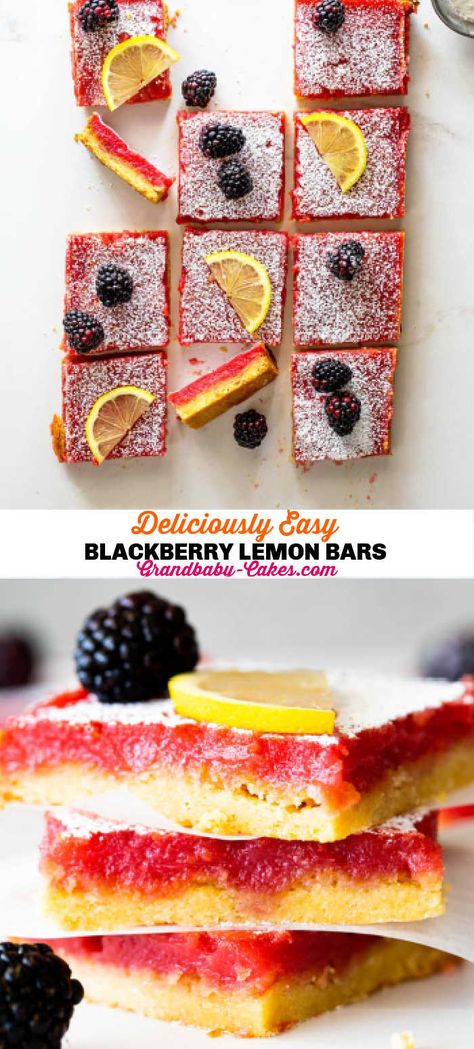 Baked Bars, Traditional Easter Desserts, Blackberry Dessert, Blackberry Lemon, Grandbaby Cakes, Blackberry Recipes, Fantastic Recipes, Fall Baking Recipes, Easy Gluten Free Desserts