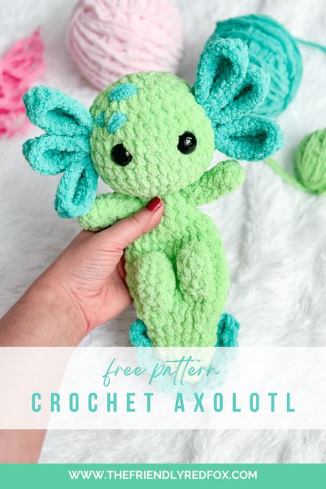 This free crochet axolotl pattern is cute and quick to make! Using blanket yarn makes this a cuddle sized amigurumi axolotl plushie, while using worsted weight yarn makes a 5 inch little backpack buddy! Easiest Crochet Stuffed Animal, Crochet Small Backpack, Crochet Pet Toys Free Pattern, Crochet Large Amigurumi Free Patterns, Blanket Yarn Crochet Patterns Free, Fast Amigurumi Free Pattern, Small Blanket Crochet, Stuffed Animal Crochet Patterns Free, Free Mini Crochet Patterns