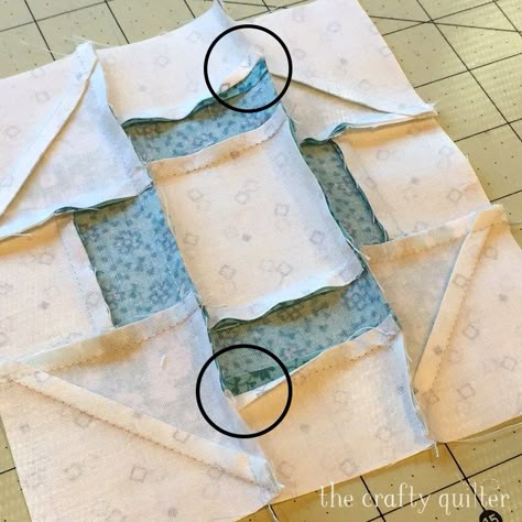 How to fix and prevent flipped seam allowances. It's easy! @ The Crafty Quilter Quilting Scraps, Quilting Hacks, Quilting Digest, Beginning Quilting, Sewing Things, Quilting Tools, Quilt Block Tutorial, Block Patterns, Quilting For Beginners