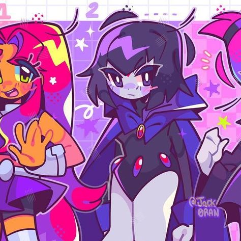 Jinx X Raven X Starfire, Jinx Raven And Starfire, Raven Teen Titans Go Fanart, Jinx Teen Titans Go Fanart, Raven Fanart Teen Titans, Raven Fan Art, Go For It Fanart, Teen Titans Show, Jinx Teen Titans