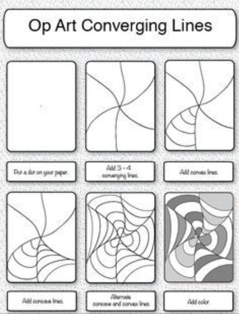 OP Art Spider Webs  - GATOR CREATORS Optical Illusions Drawings, Op Art Lessons, Optical Illusion Drawing, Art Cube, Illusion Drawings, 5th Grade Art, Art Optical, Art Worksheets, Optical Illusions Art