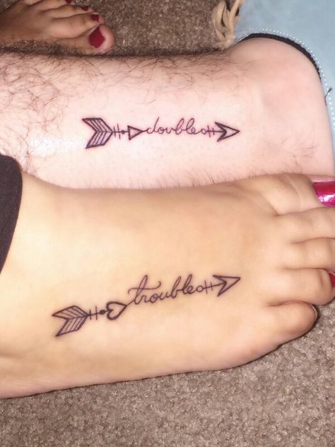 Instead of saying double trouble spell out our names Ride Or Die Tattoo Friends, Double Trouble Tattoo, Trouble Tattoo, Bff Tattoos Unique, Bff Tattoos Unique For Two, Ride Or Die Tattoo, Friend Tats, Friend Tattoos Meaningful, Bestie Tats