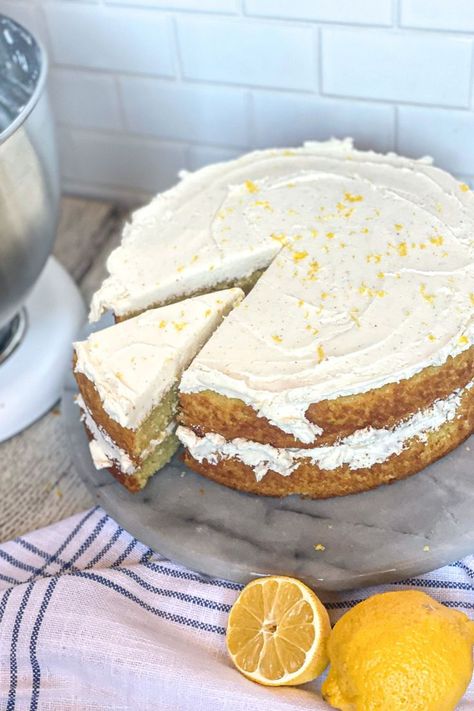 This Olive Oil Cake with Vanilla Bean Butter Cream is subtle yet packs a refreshing, delicious flavor. This olive oil cake is made special with lemon zest, citrus liqueur, and a homemade vanilla paste buttercream frosting. Citrus Cake Recipe, Butter Cream Recipe, Best Icing Recipe, Orange Olive Oil Cake, Food Studies, Bday Vibes, Vanilla Bean Buttercream, Lemon Olive Oil Cake, Citrus Cake