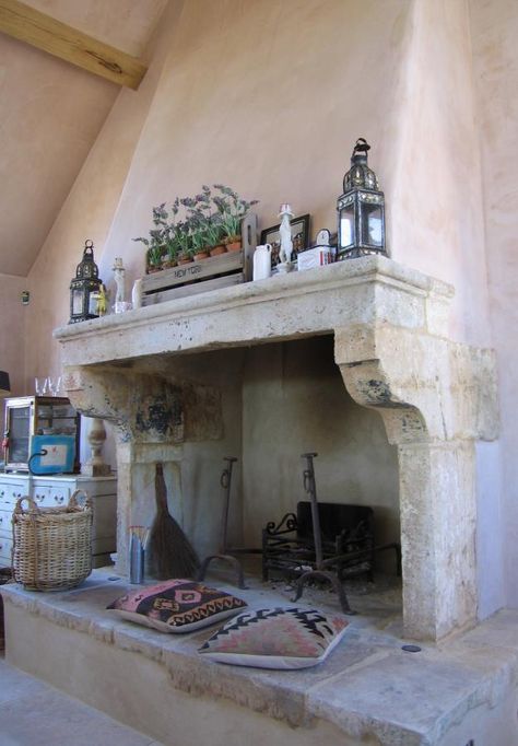 Example Of Completed Project - Wharton Antique Chimneypieces French Stone Fireplace, Fireplace Decorating, Rustic Stone Fireplace, Design Camino, French Fireplace, Inglenook Fireplace, Old Fireplace, Farmhouse Fireplace, Rustic Fireplaces